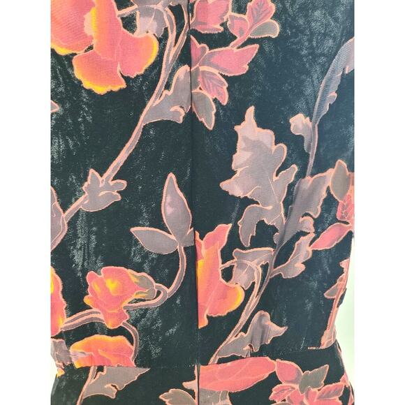 Eci Ny Y2K Sz 8 black velvet floral dress whimsigoth fairygoth asymmetrical hem - Picture 3 of 9